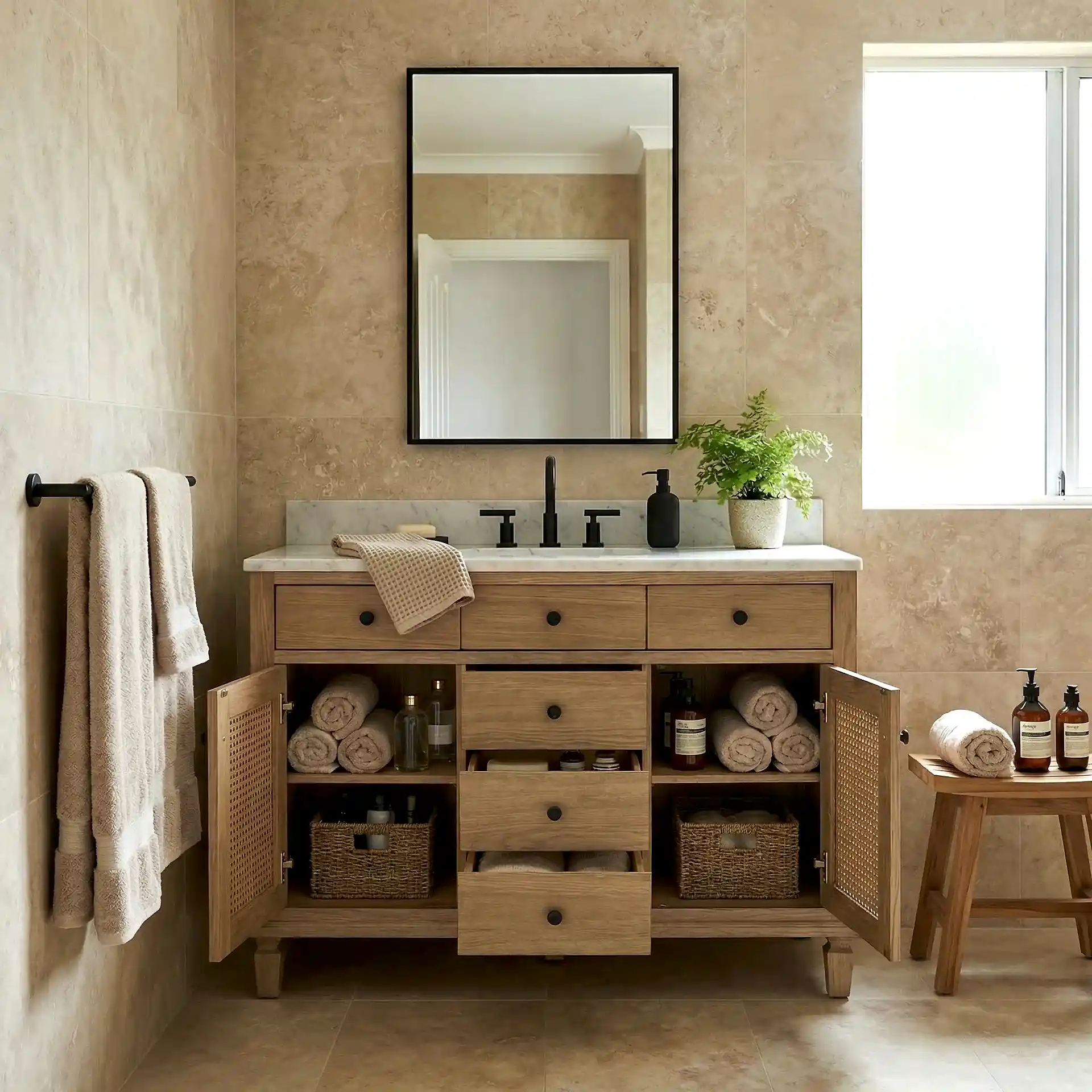 Ahşap Banyo Dolabı