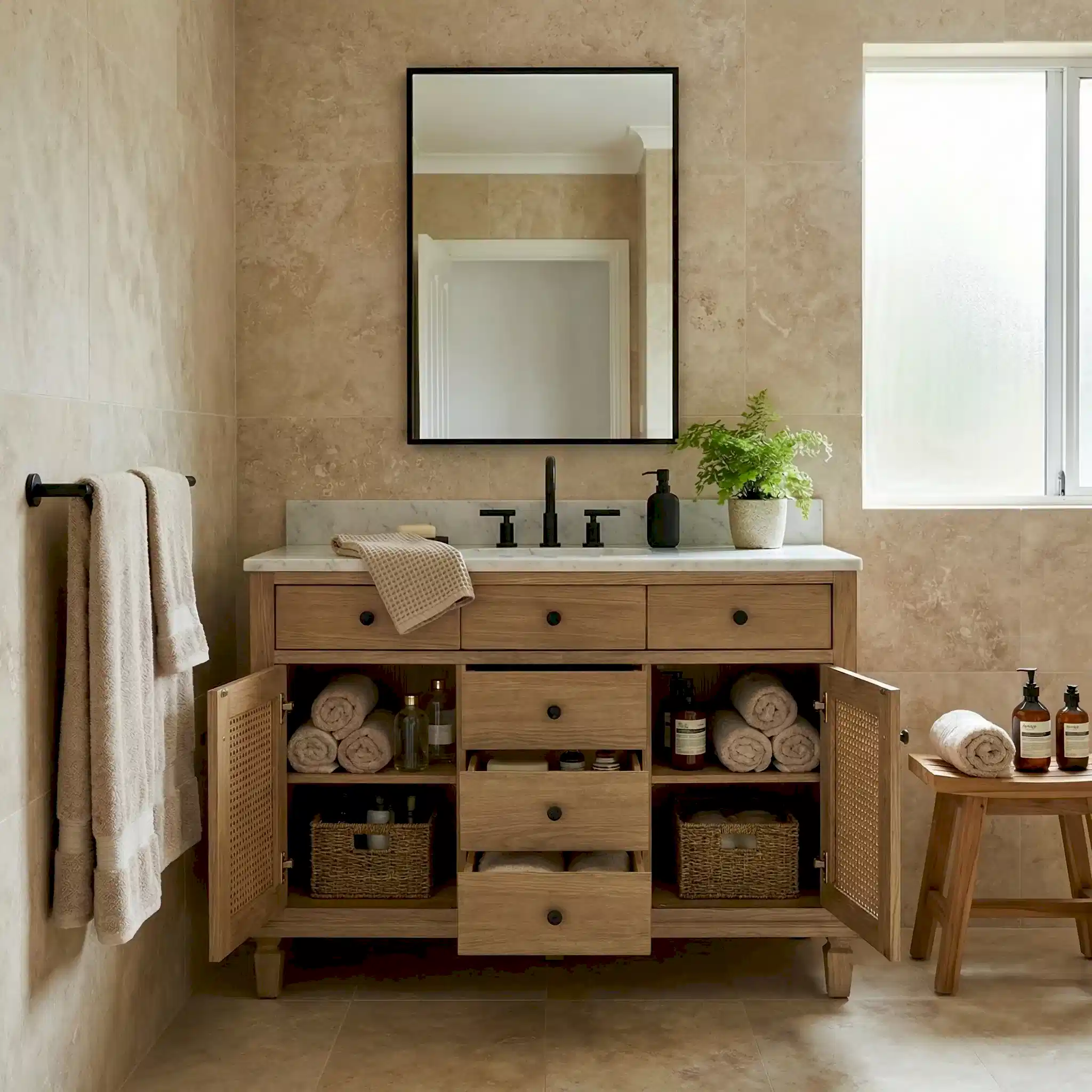 Ahşap Banyo Dolabı