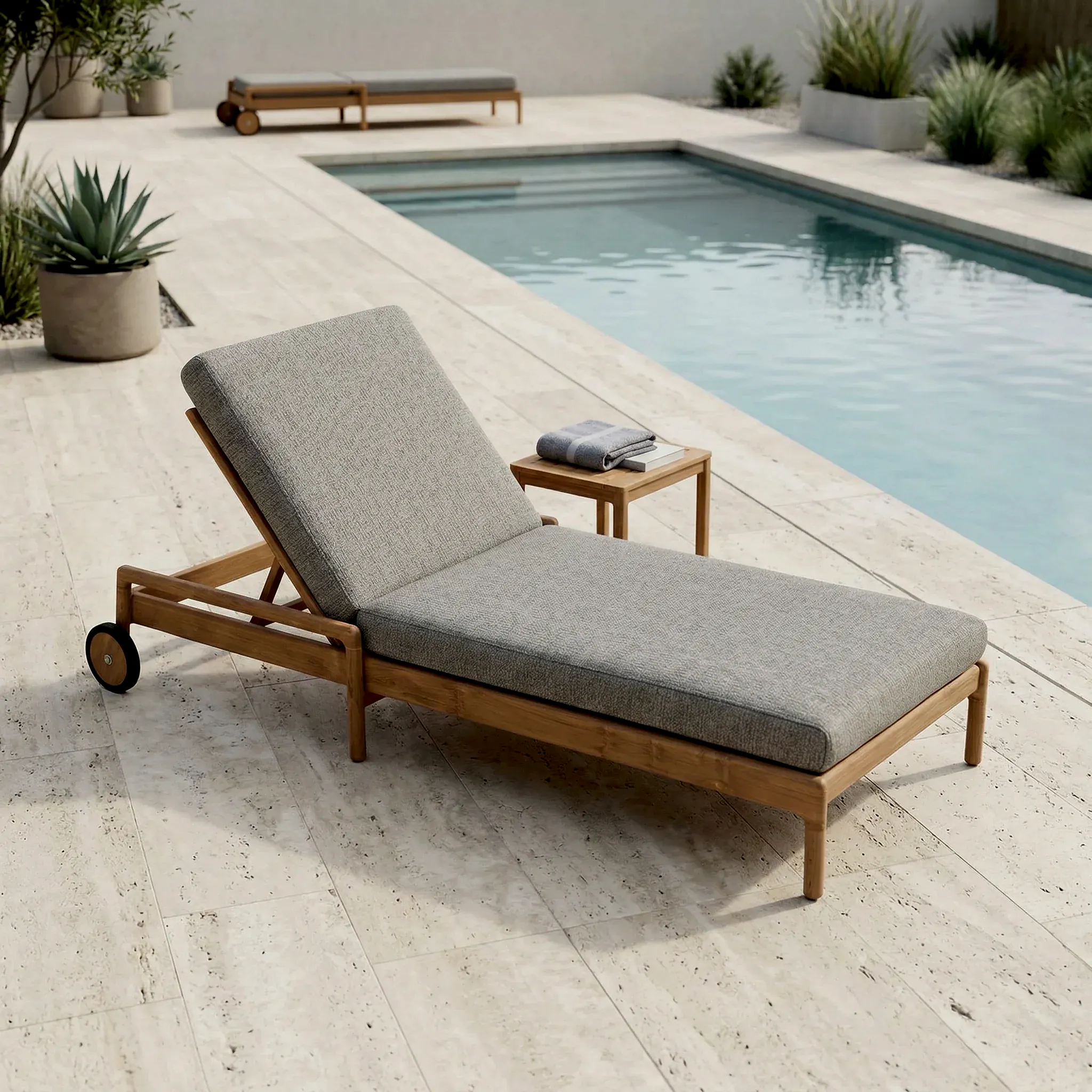 Abwea Ahşap Şezlong