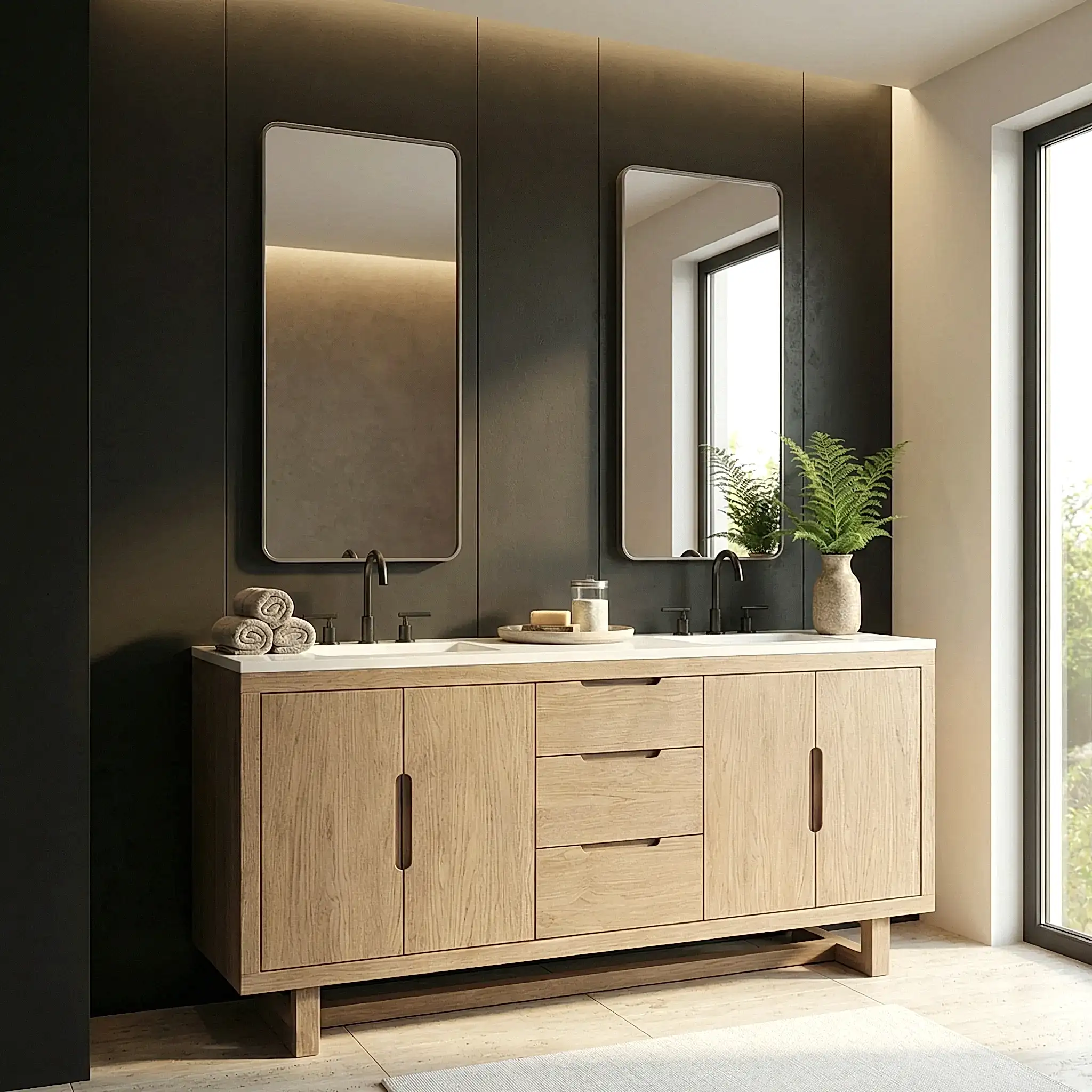 Andy Ahşap Banyo Dolabı