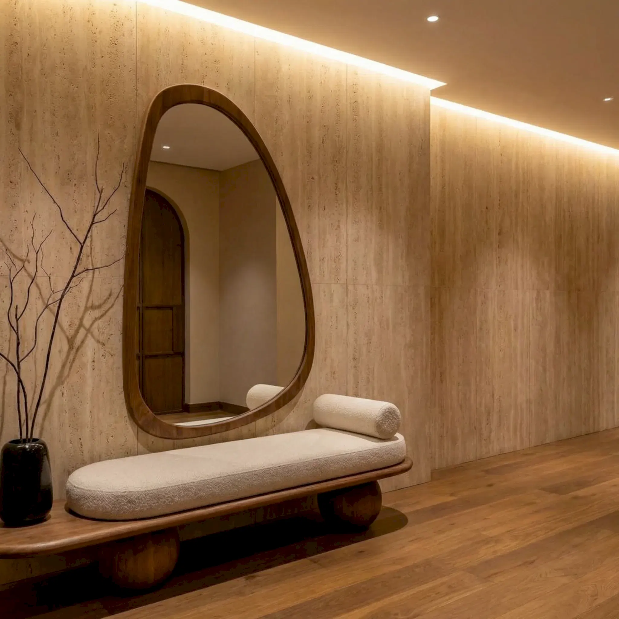 Bella ahşap bench & ayna