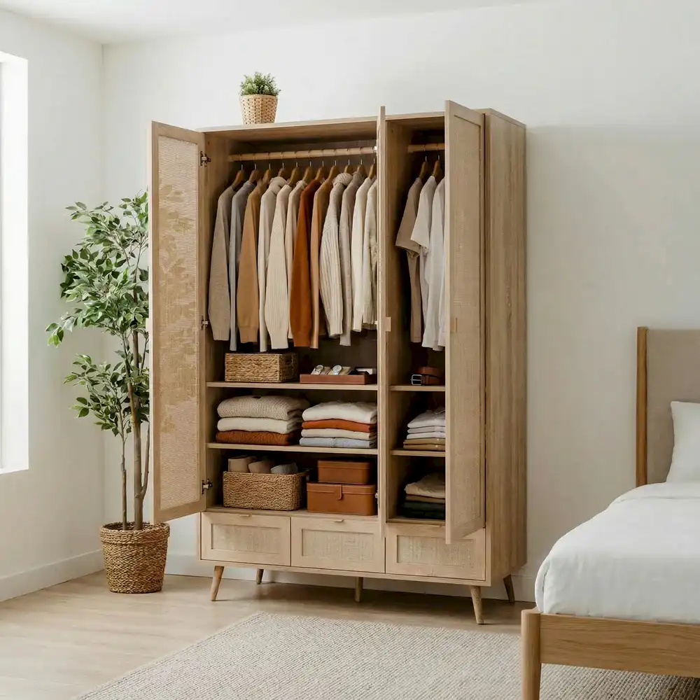 Bella Hazeranlı Ahşap Gardırop