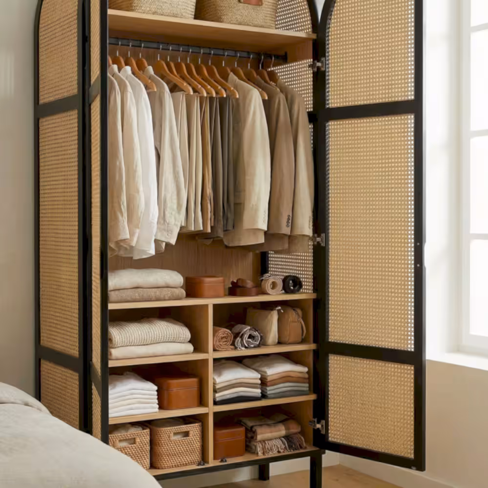 Cage Hazeranlı Ahşap Gardırop