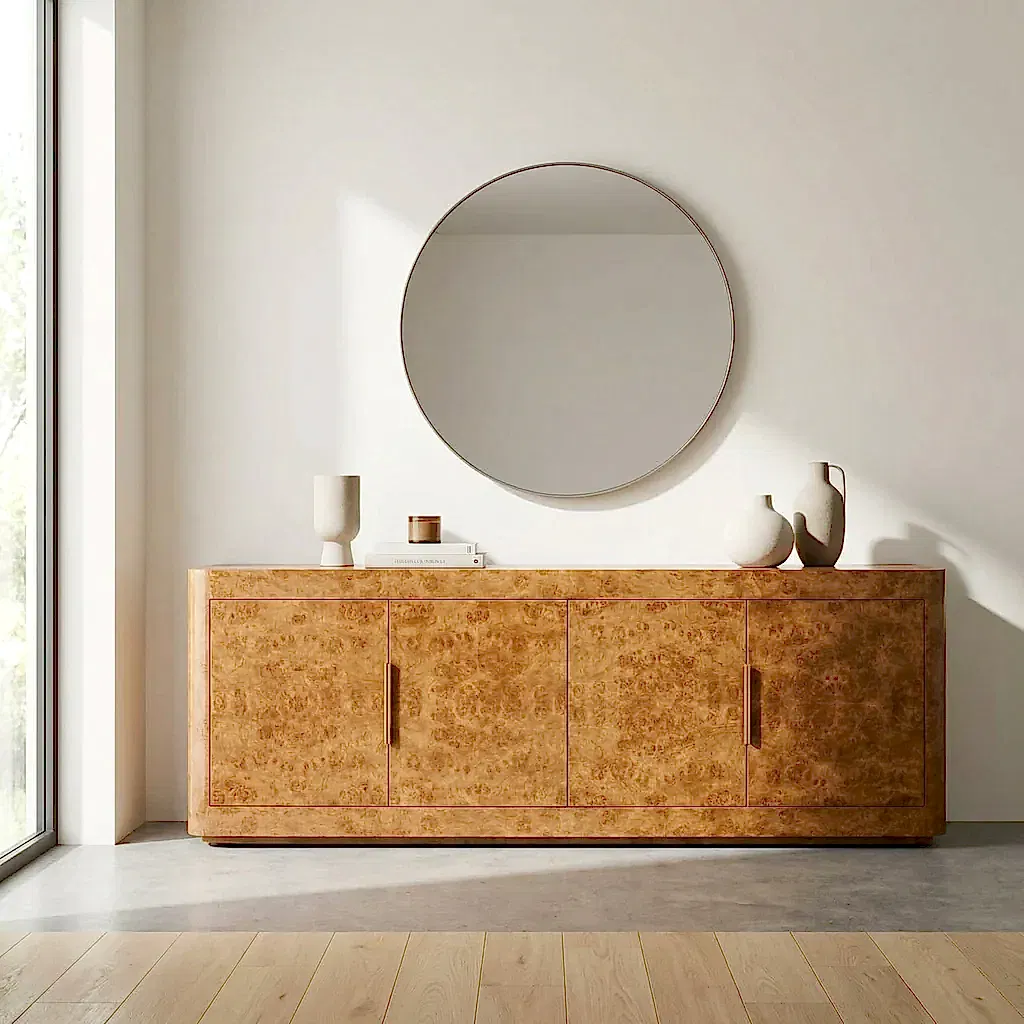 Dante Burl Ahşap TV Konsolu 4 Kapaklı