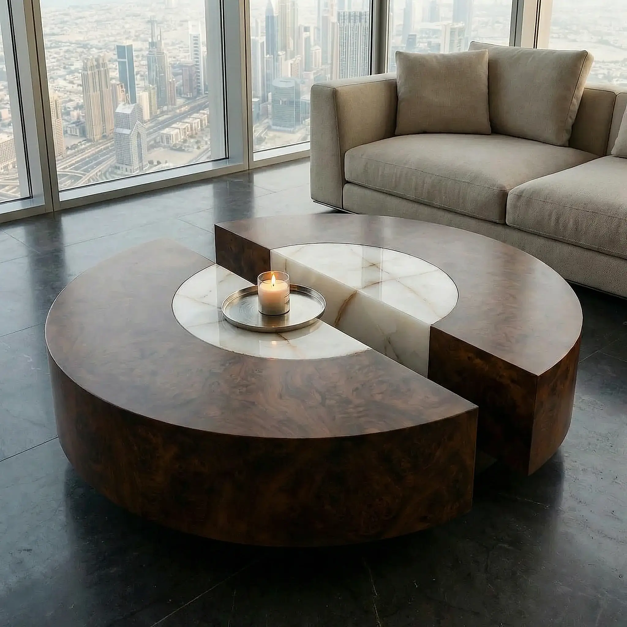 Diana Mermer Detaylı Orta Sehpa