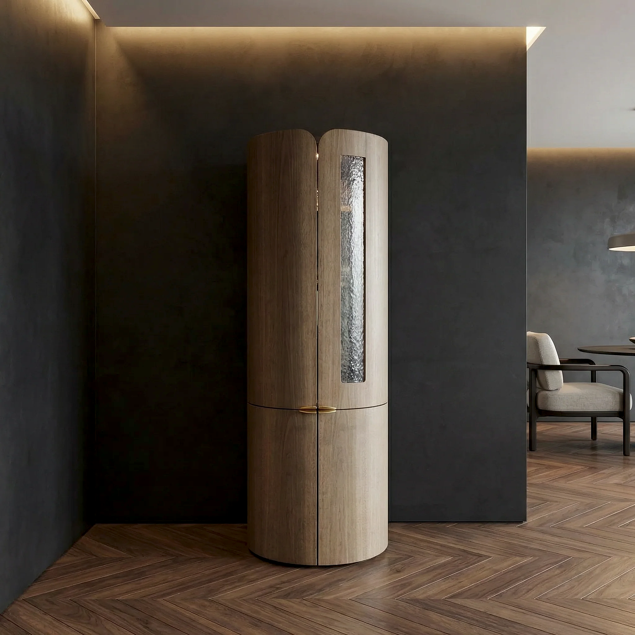 Flowy Ahşap Şarap Dolabı