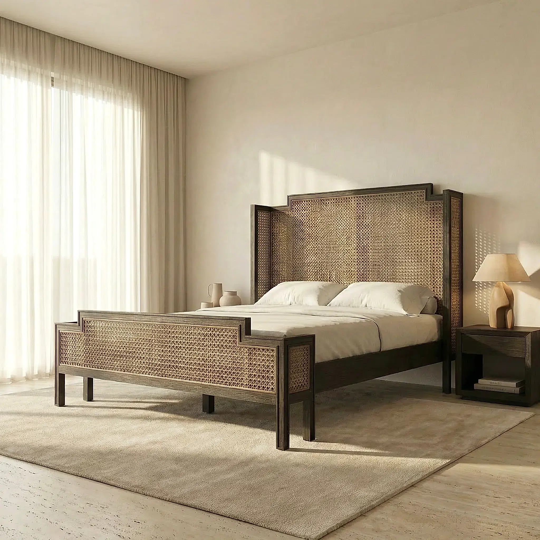 Hera Hazeranlı Ahşap Karyola