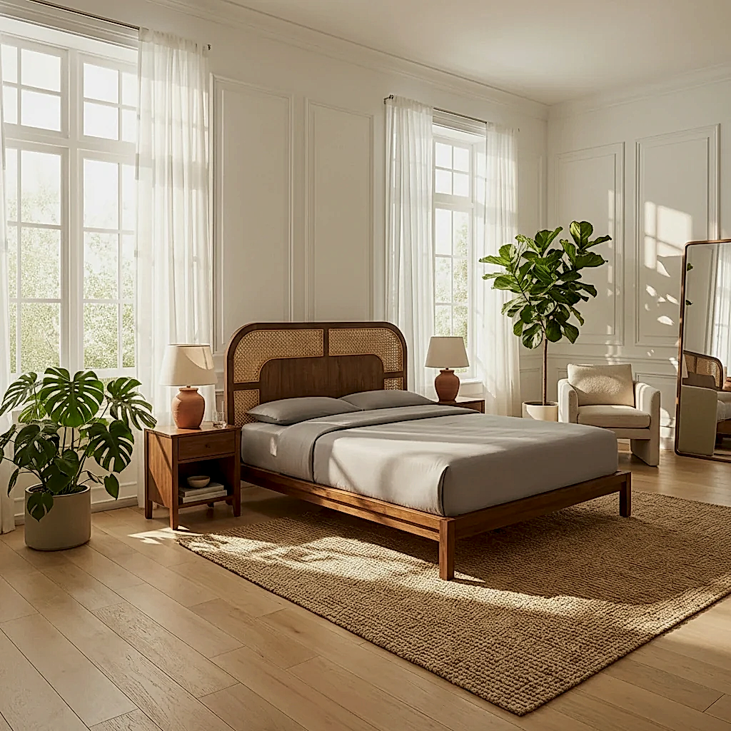 Merlin Hazeranlı Ahşap Karyola