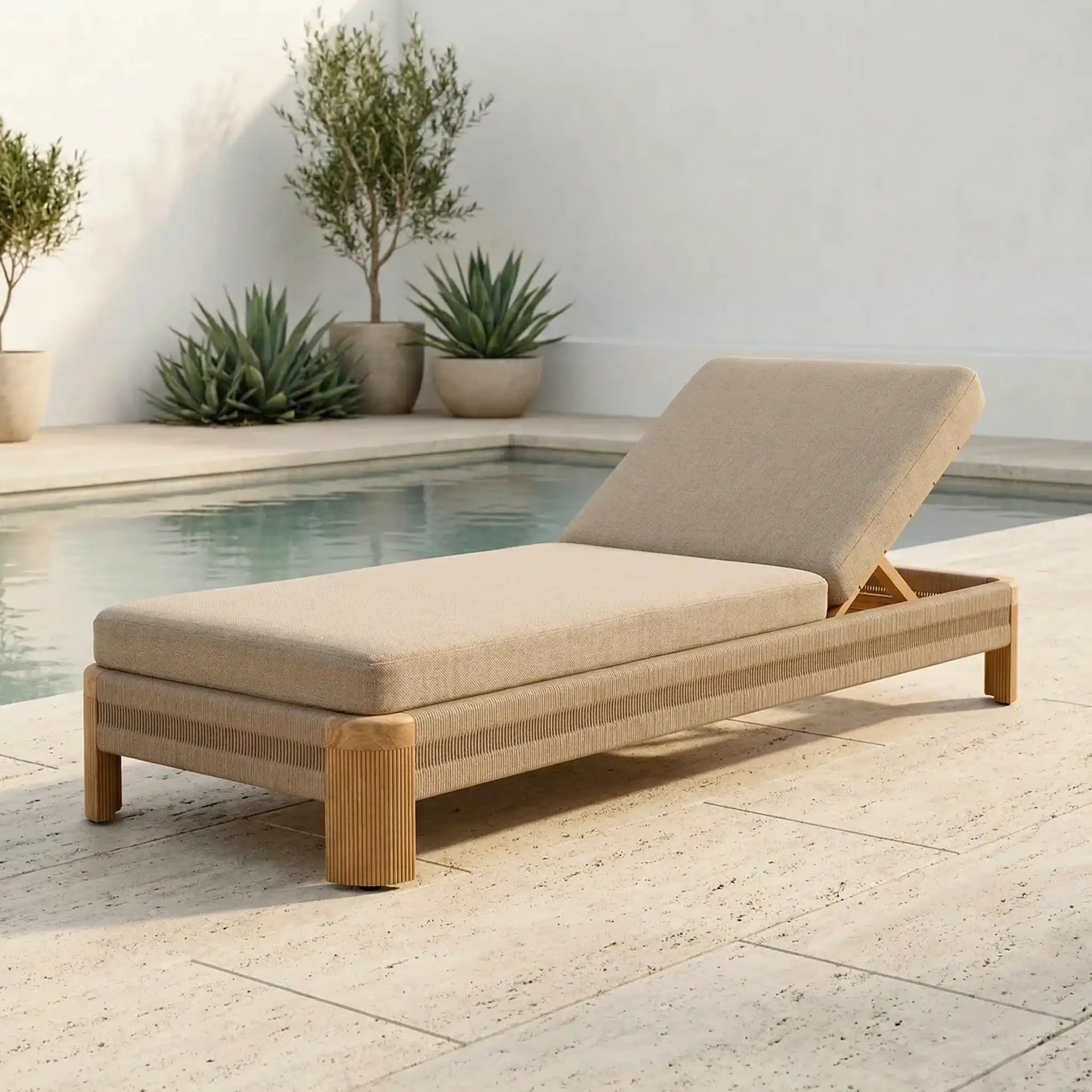 Minevra Ahşap Ayarlanabilir Şezlong