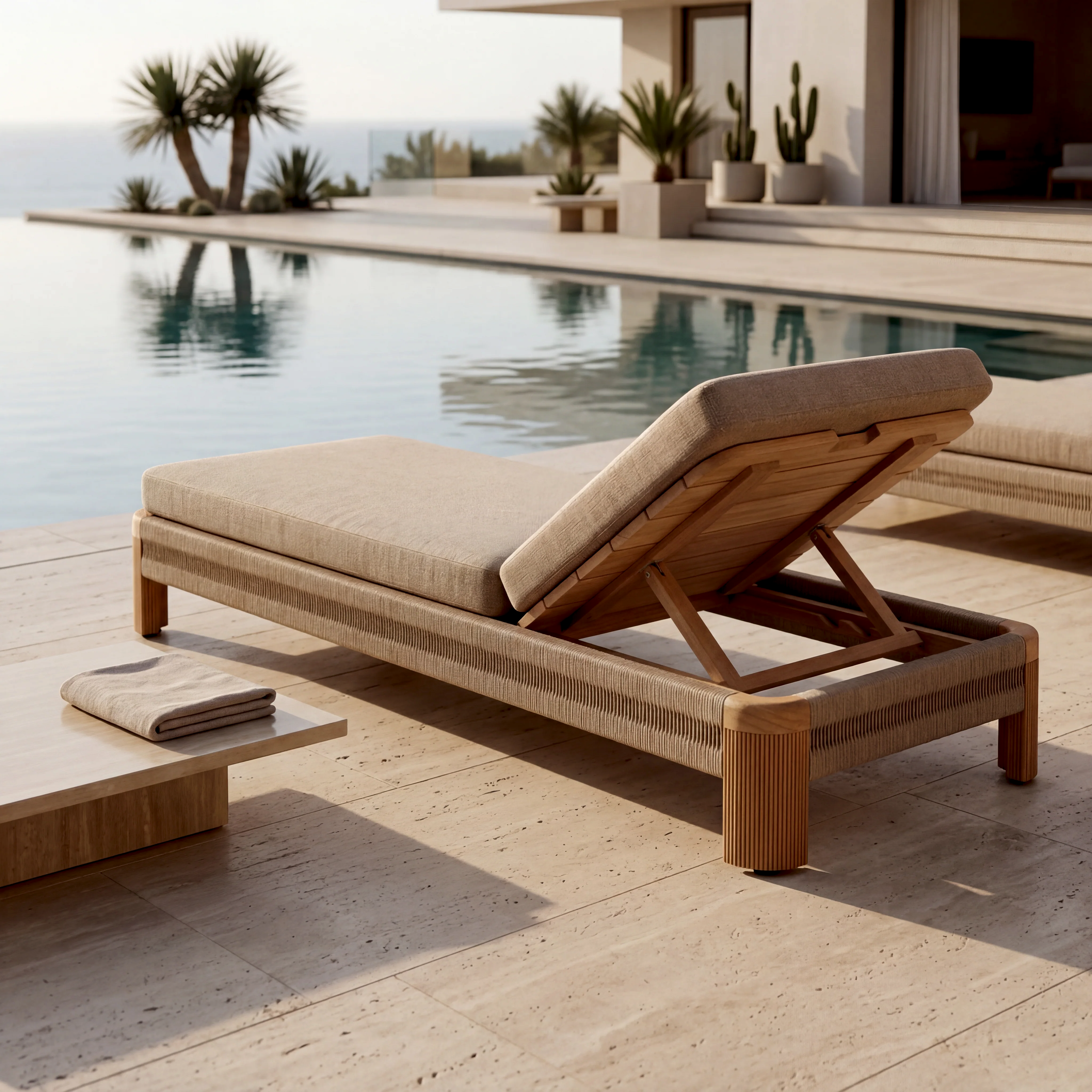 Minevra Ahşap Ayarlanabilir Şezlong