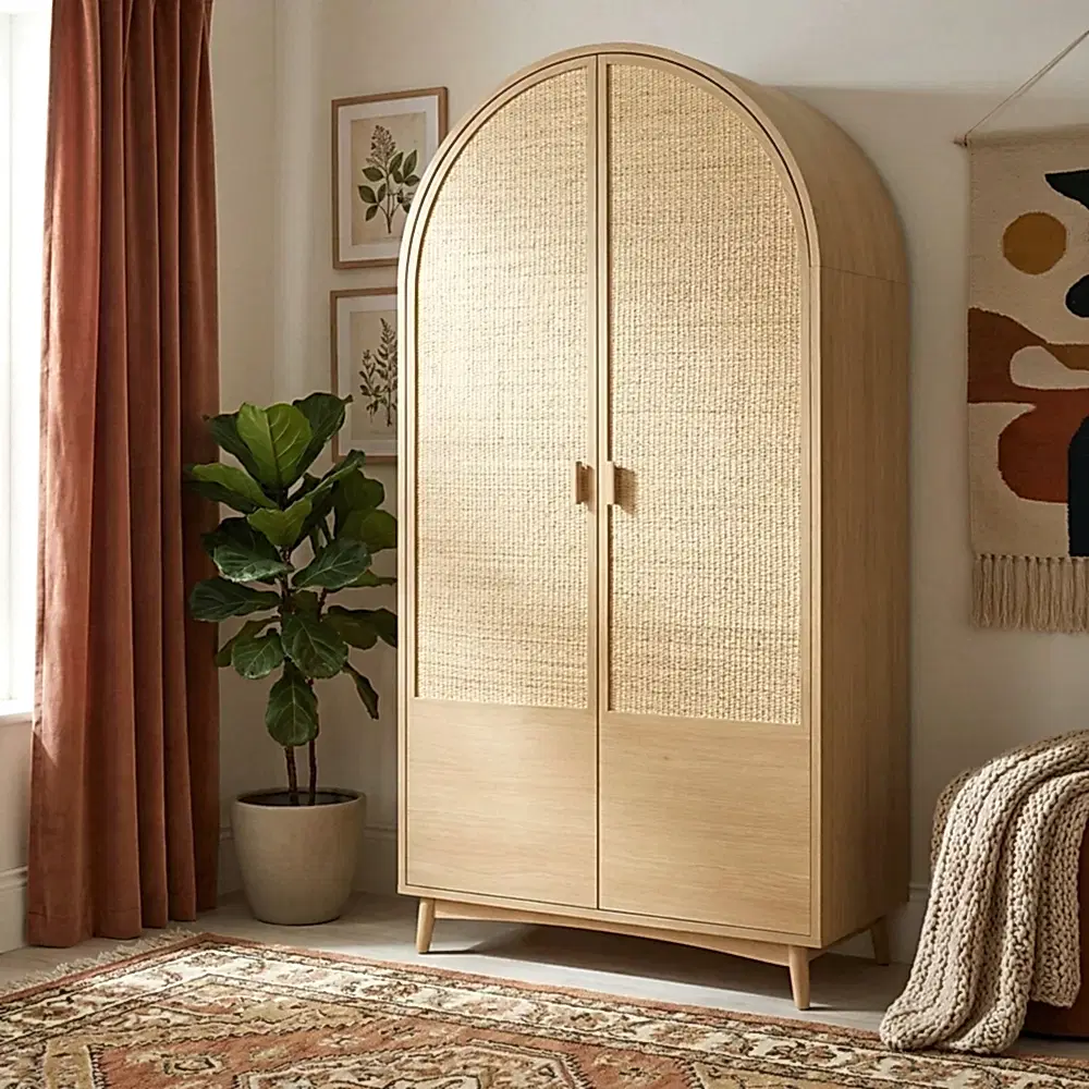 Pin Hazeranlı Ahşap Gardırop