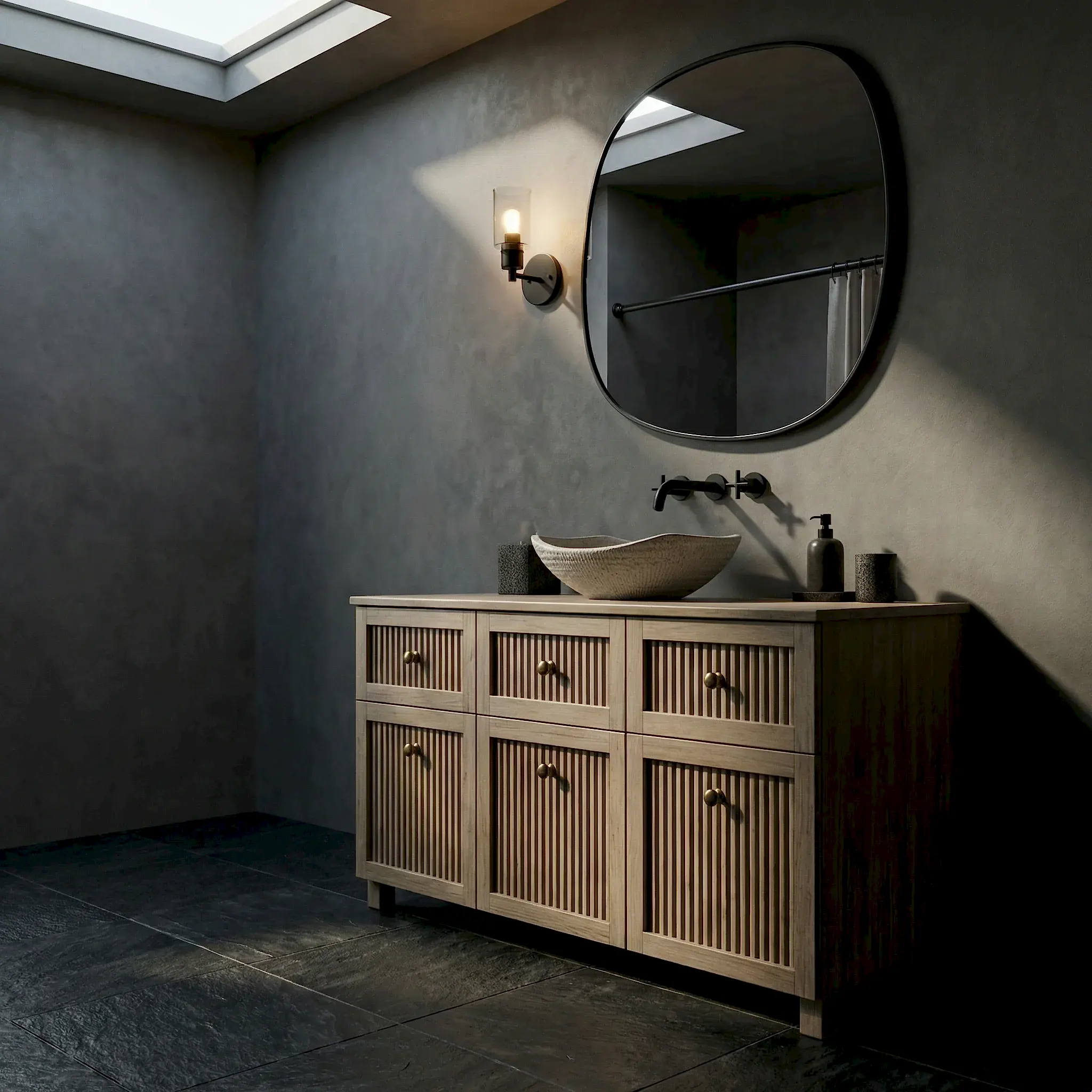 Rona Masif Ahşap Banyo Dolabı