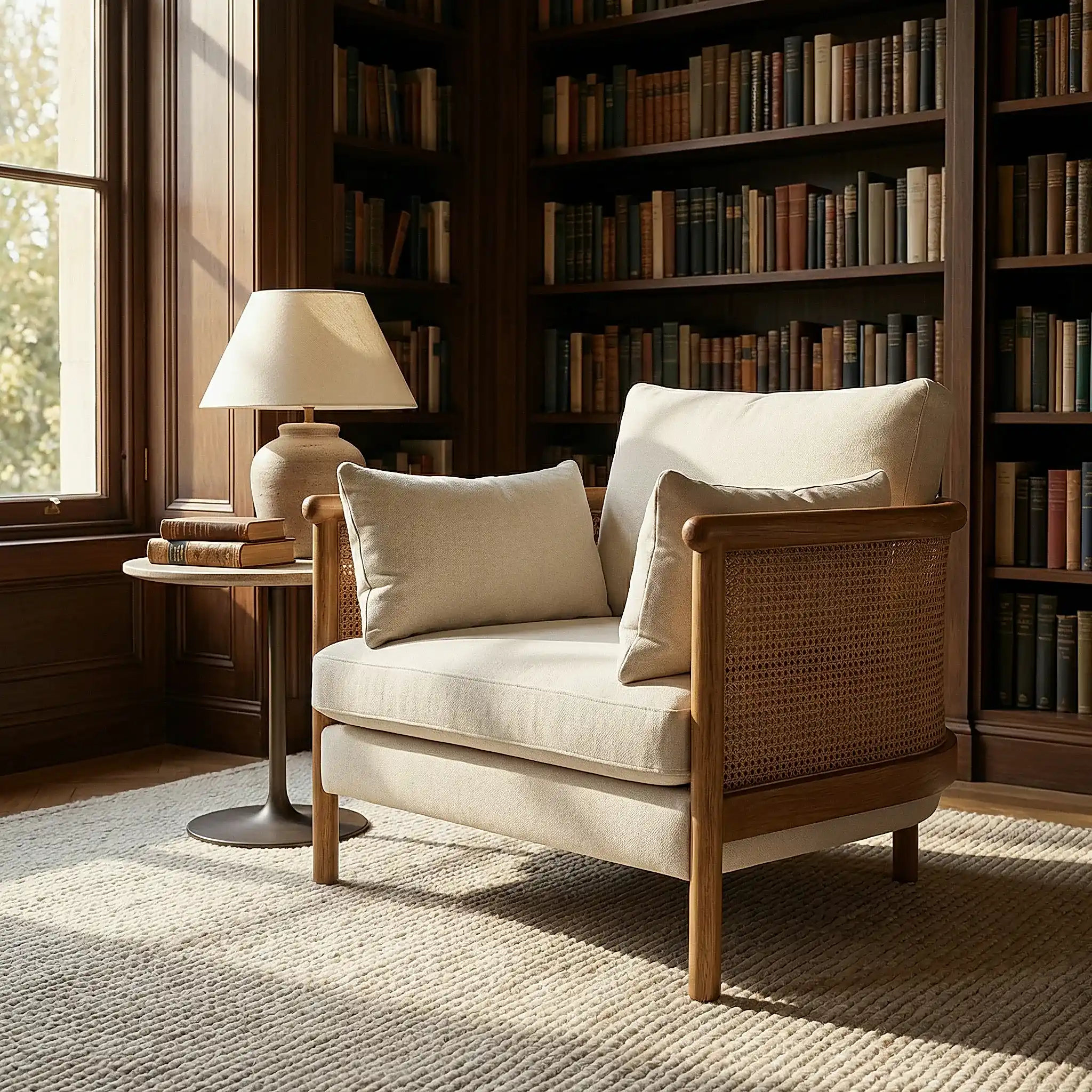 Soffy Hazeranlı Ahşap Berjer