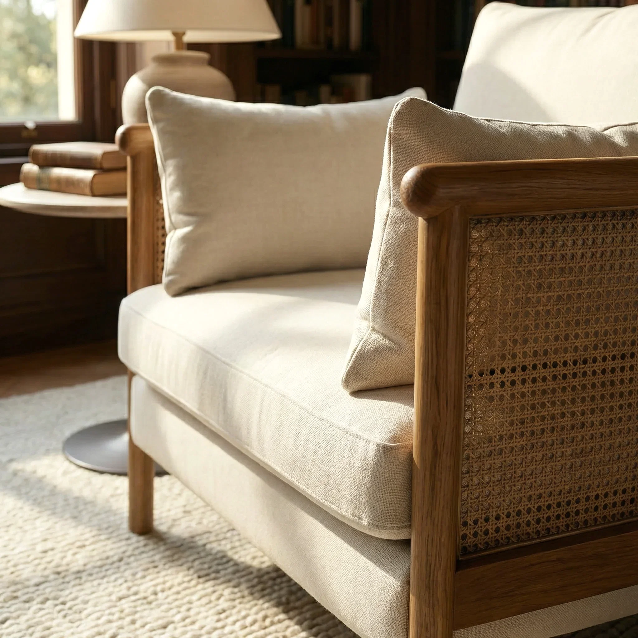 Soffy Hazeranlı Ahşap Berjer