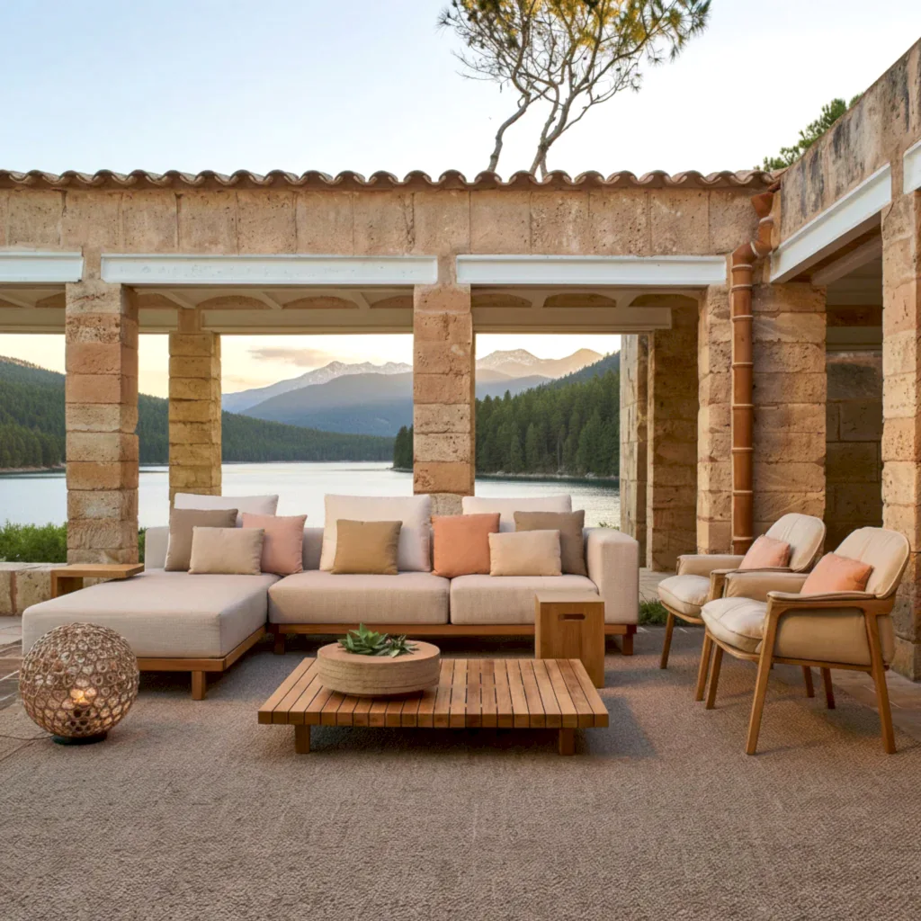 Suwis Ahşap Bahçe Oturma Grubu