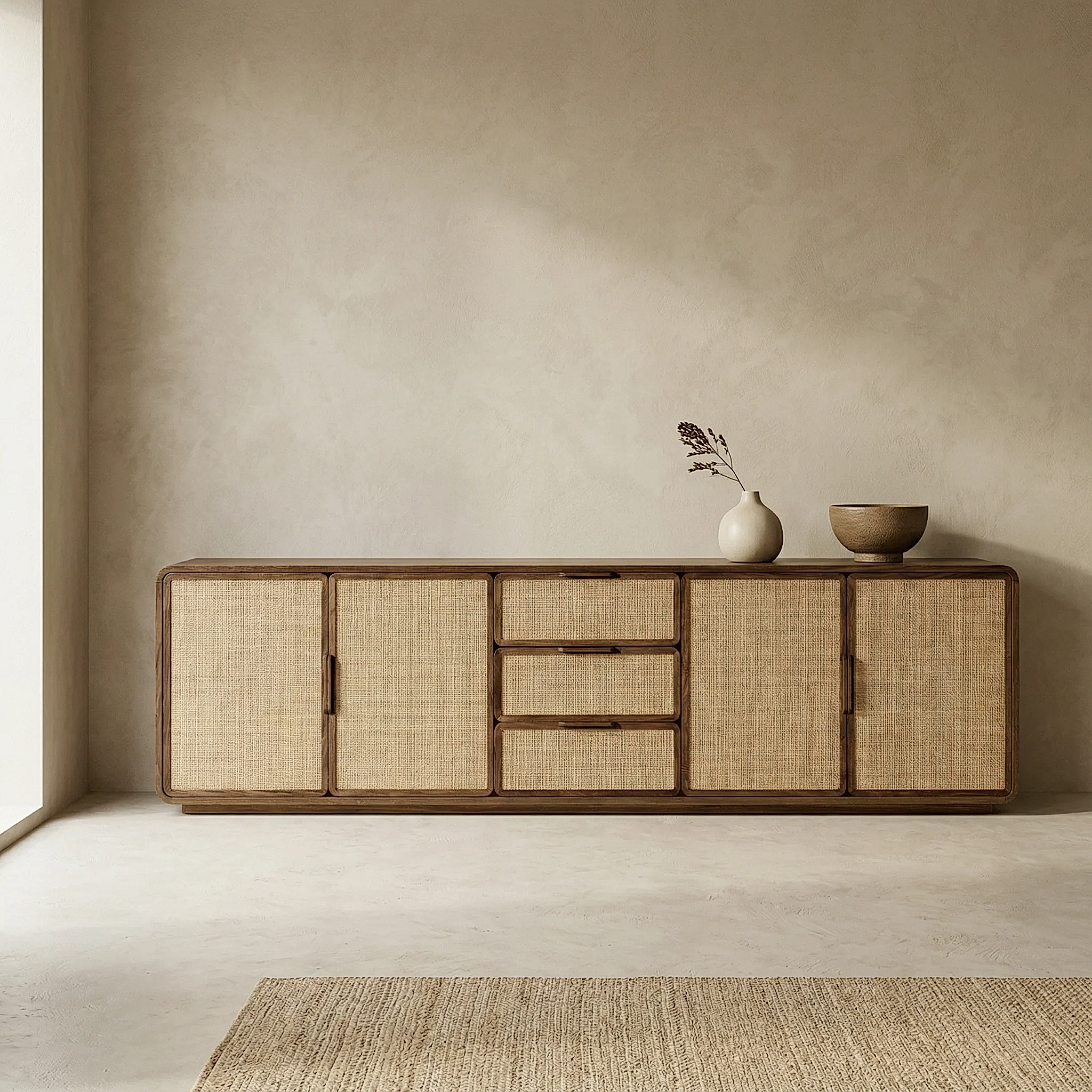 Tena Ahşap TV Konsolu Karamel Ceviz