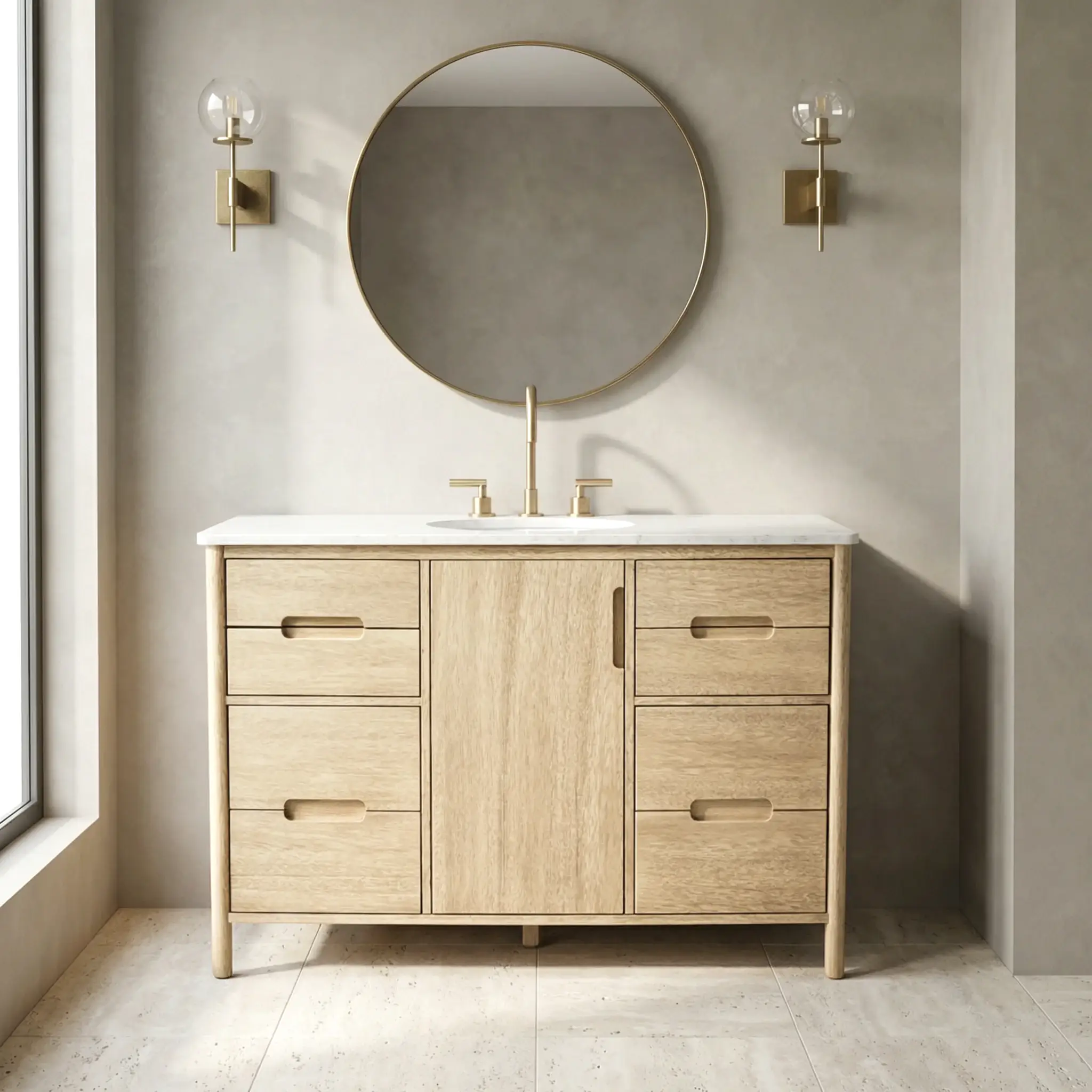 Timor Ahşap Banyo Dolabı