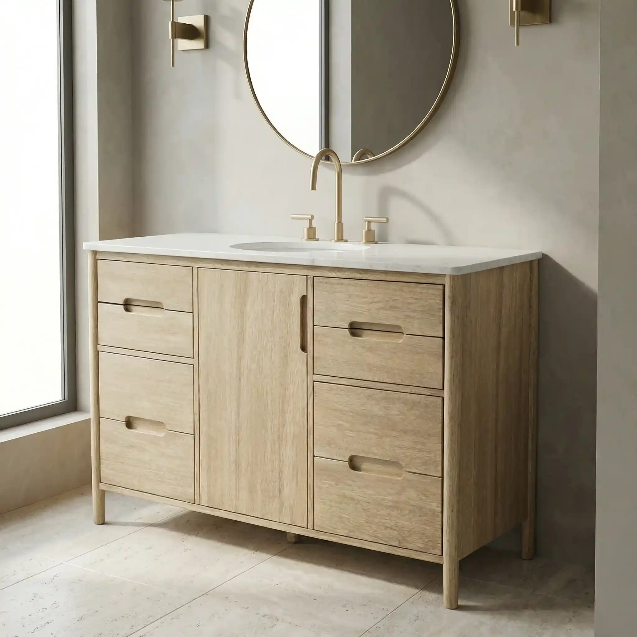 Timor Ahşap Banyo Dolabı