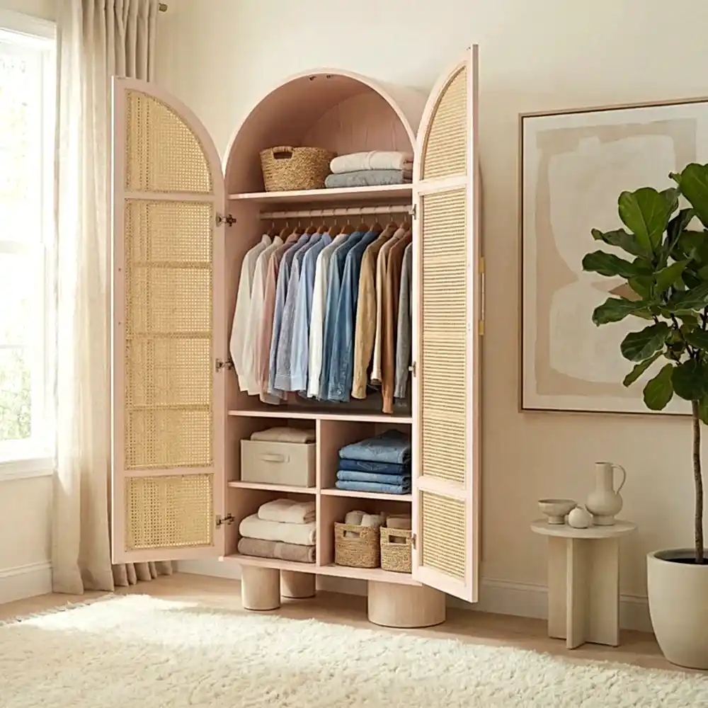 Verde Hazeranlı Ahşap Gardırop