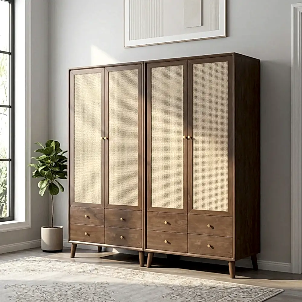 Zen Hazeranlı Ahşap Gardırop